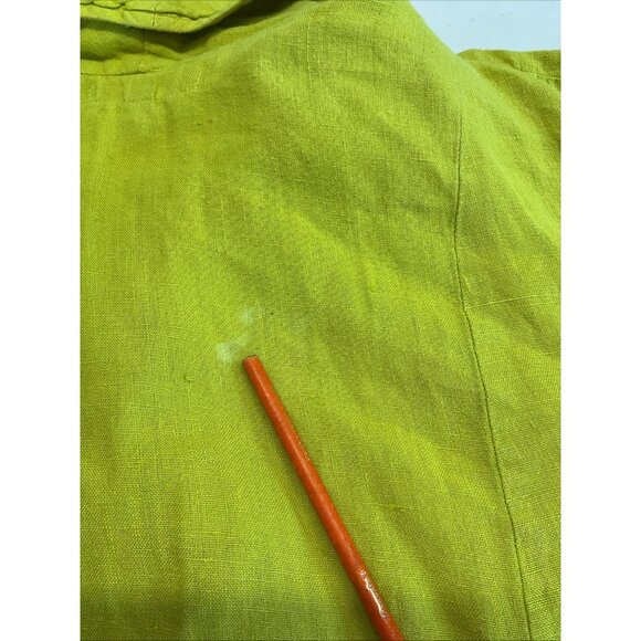 Flax Linen‎ Long slv Green Buttondown Blouse Womens Size 1G Lagenlook Artsy - Picture 9 of 10